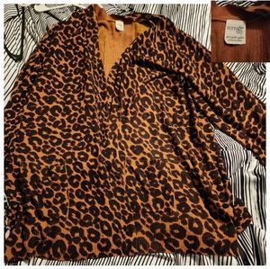 Terra & Sky leopard sweater cardigan